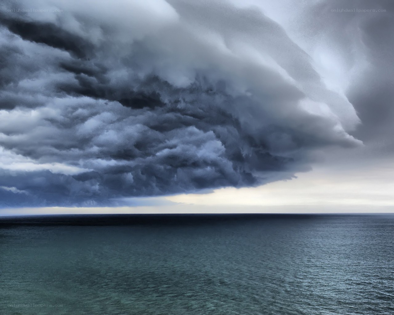 Storm clouds over the ocean