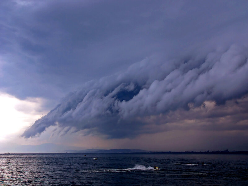 Storm clouds over the sea