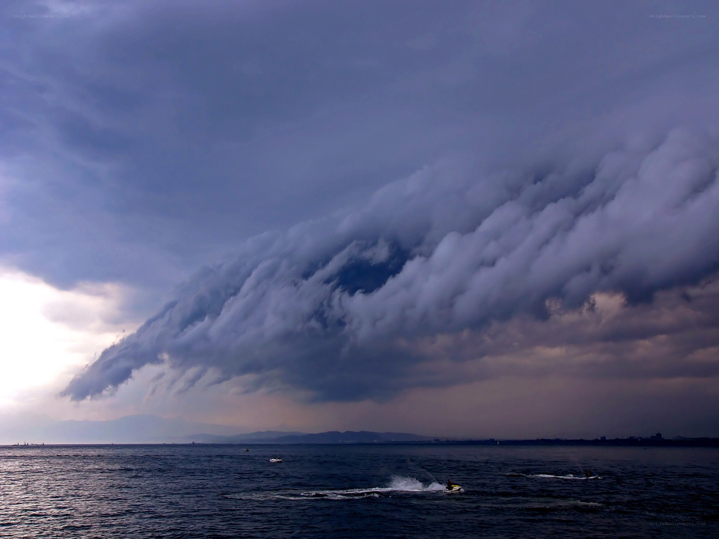 Storm clouds over the sea