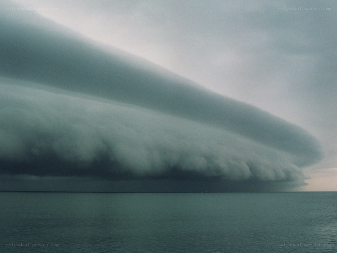 Storm clouds over the sea