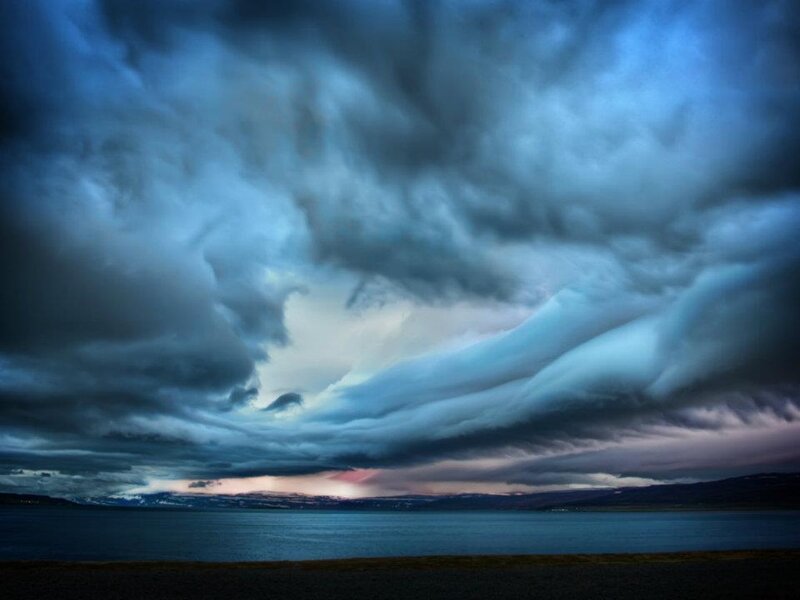 Storm Clouds over Water — Blue, Dramatic