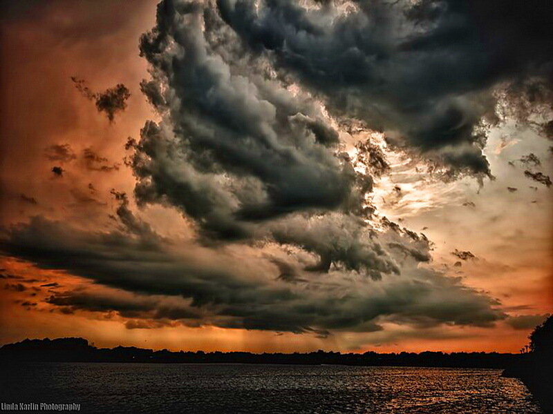 Storm Clouds over Water — Orange