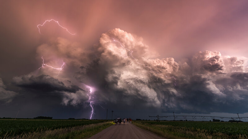Storm Clouds with Lightning — Purple