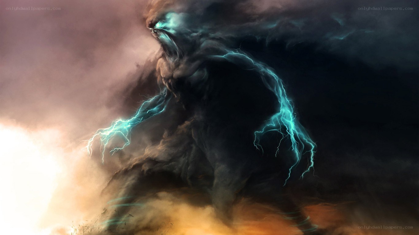 storm giant with lightning