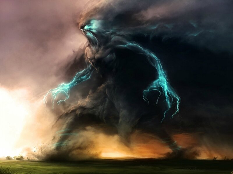 Storm Giant with Lightning — Dark Gray