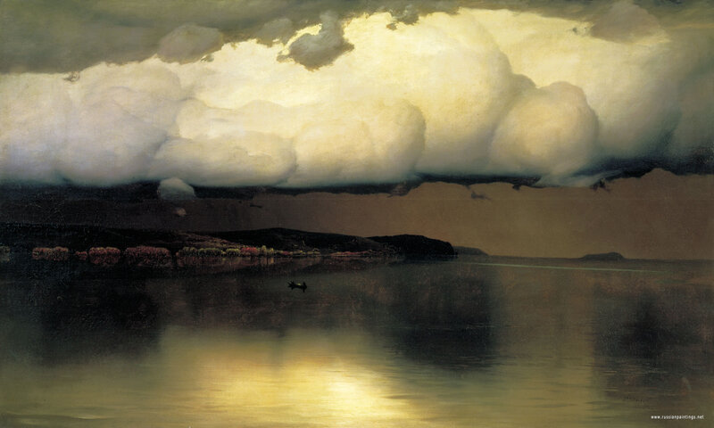 Storm over a lake