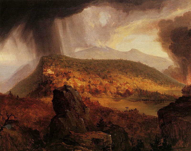 Storm over a mountain landscape