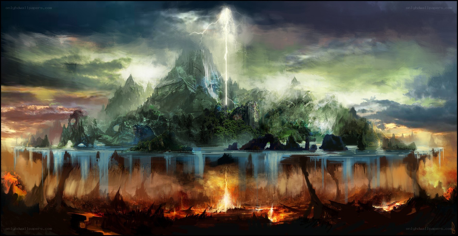Storm over a mystical island