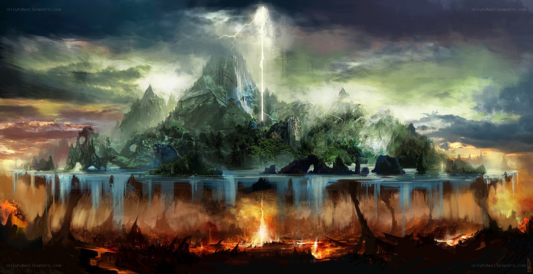 Storm over a mystical island