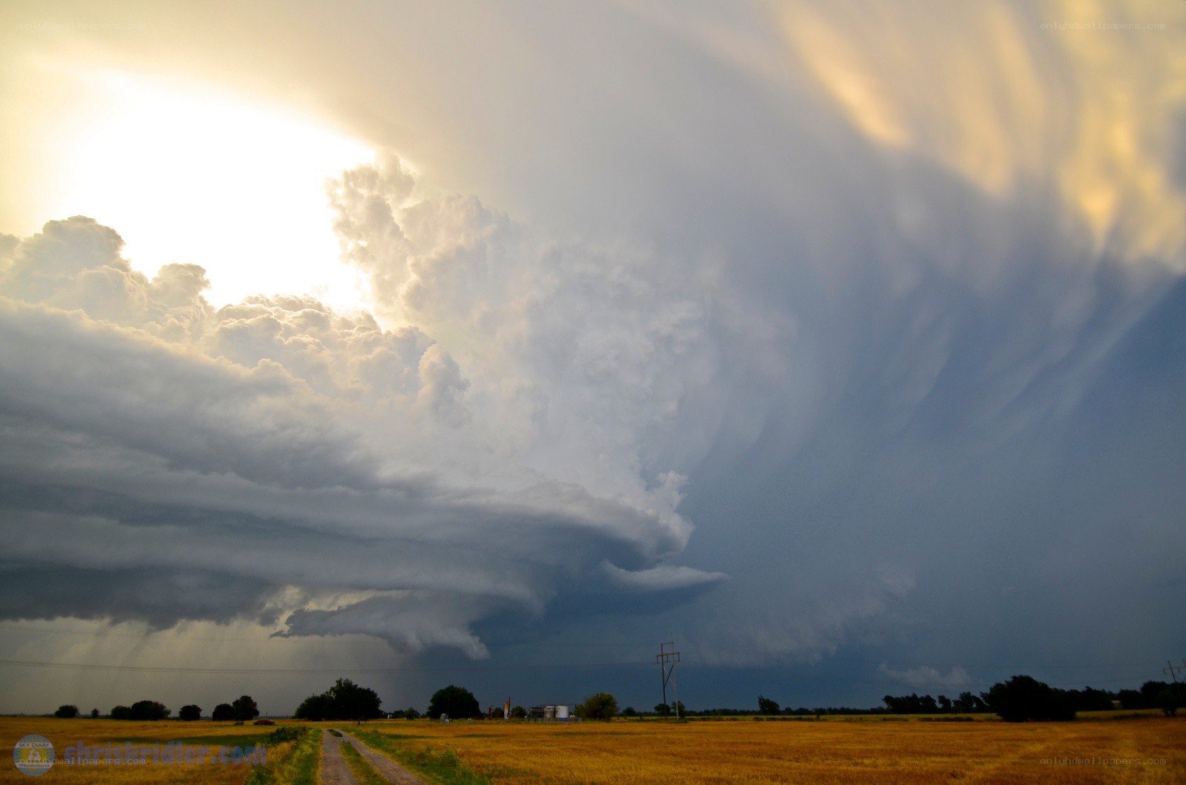 Storm over a rural field