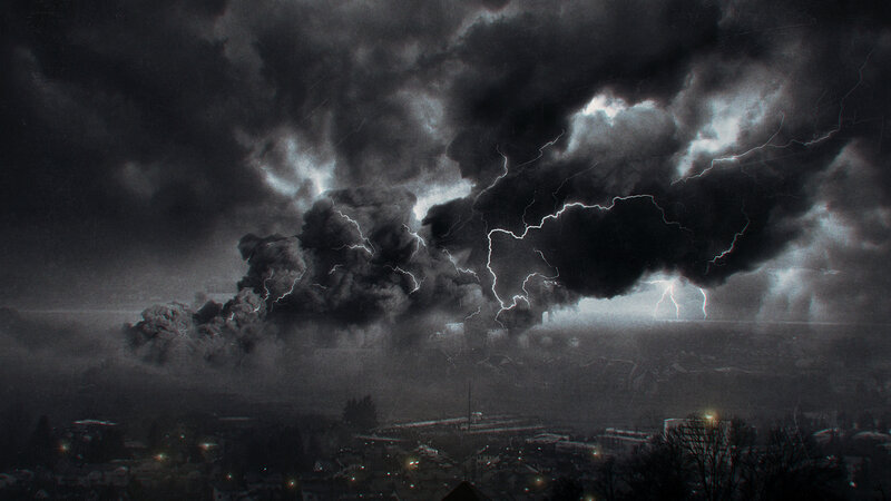 Storm over City — Black