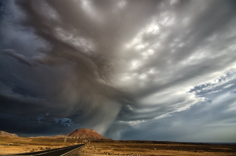 Storm over Desert Road