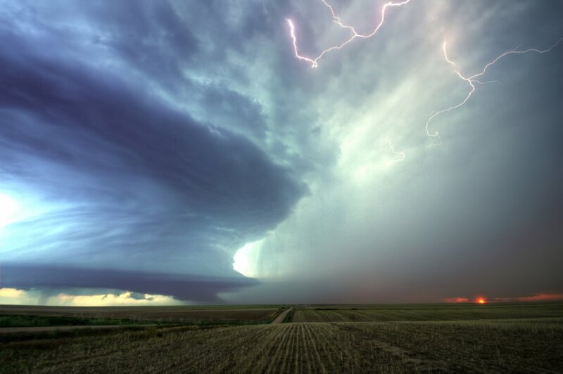 Storm over Farmland — Gray
