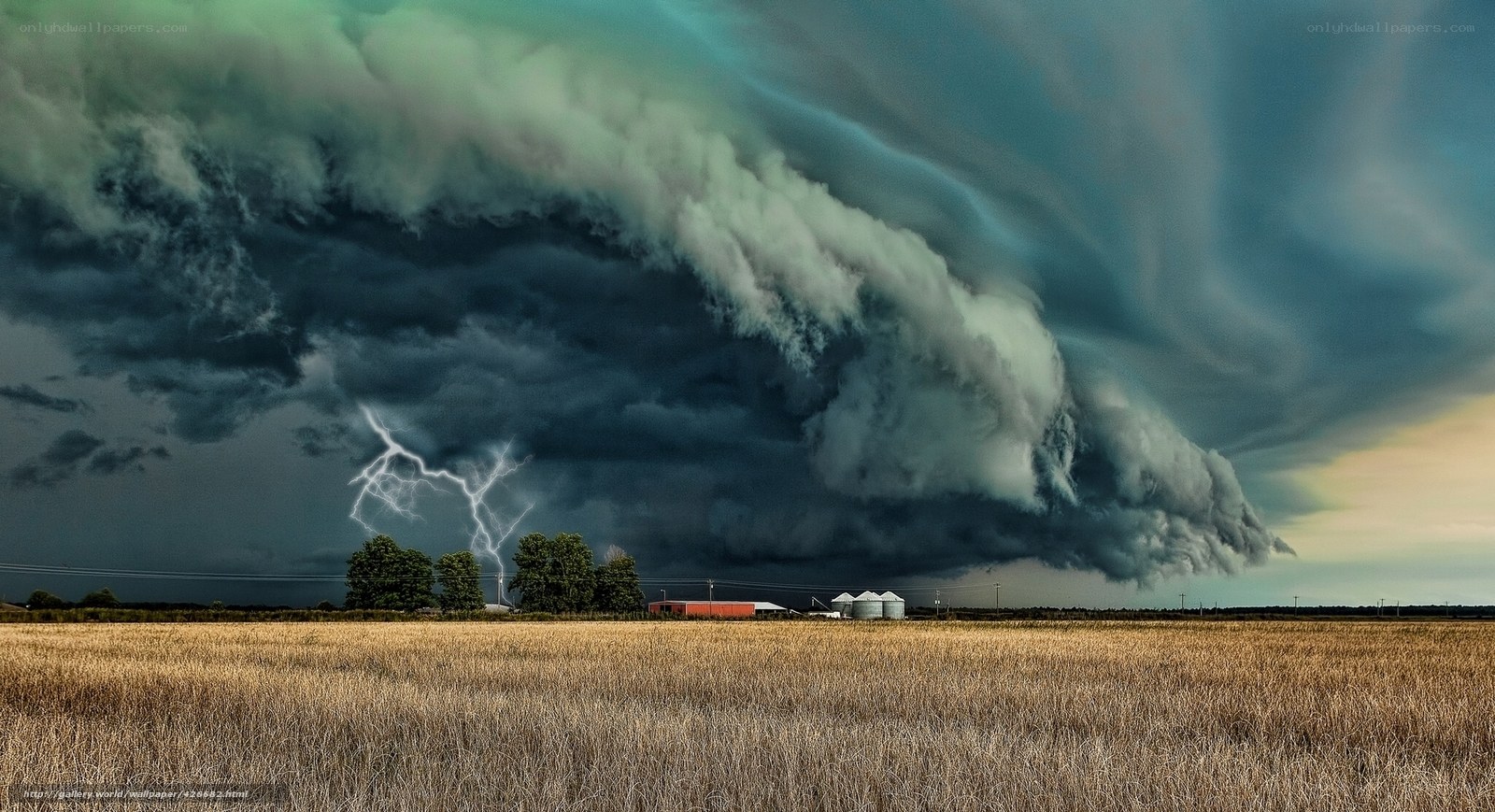 Storm over farmland