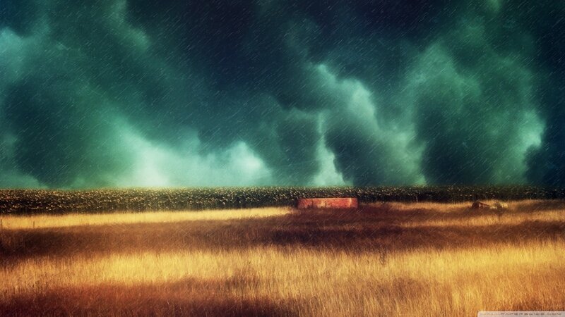 Storm over Field — Green