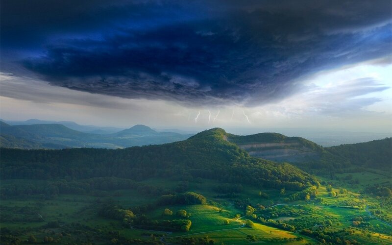 Storm over Green Hills — Dramatic