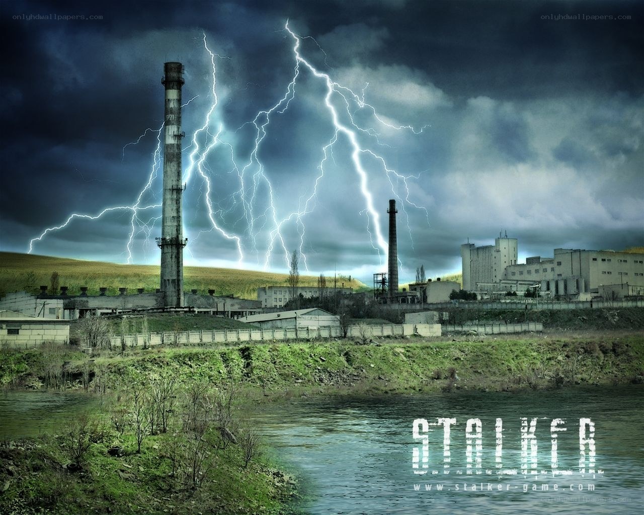 Storm over industrial plant