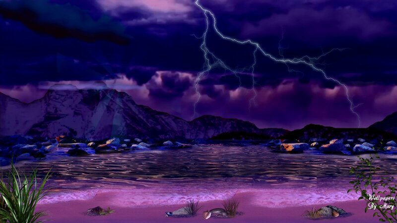 Storm over Lake and Mountains