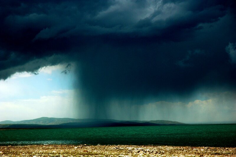 Storm over Lake — Blue