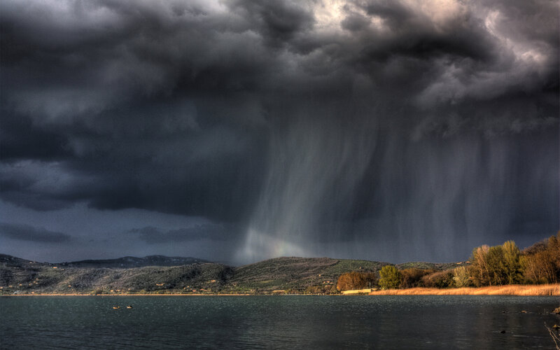 Storm over Lake — Gray