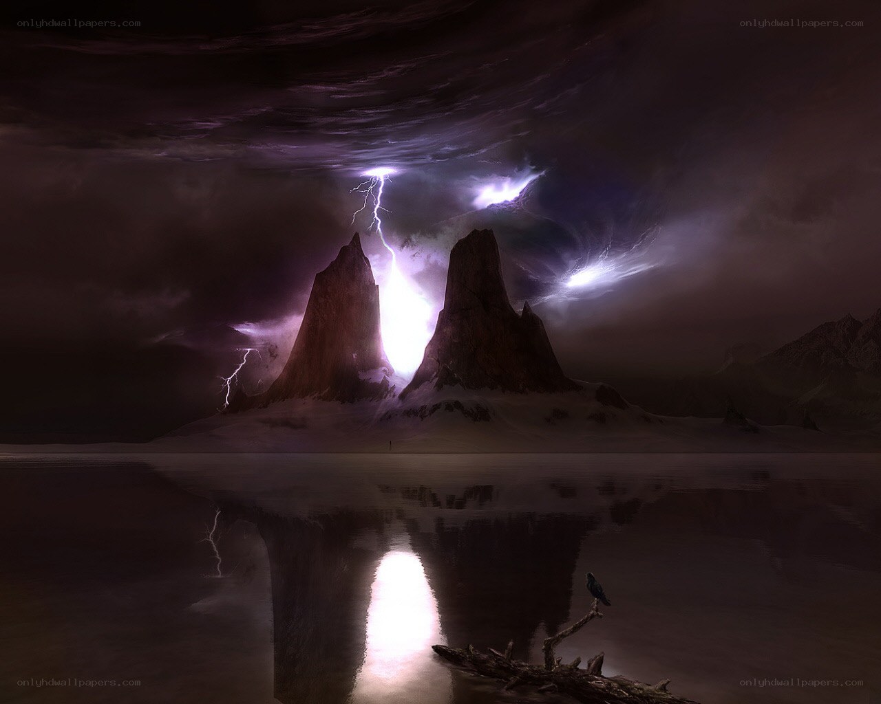 Storm over mountain peaks