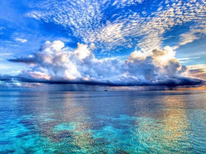 Storm over Ocean — Blue, Dramatic, Afternoon, Photograph