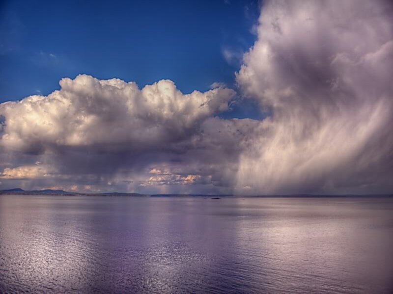 Storm over Ocean — Blue, Dramatic, Afternoon