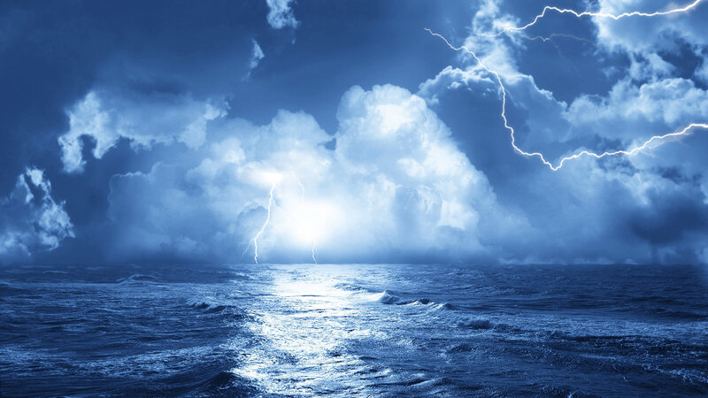 Storm over Ocean — Blue, Dramatic