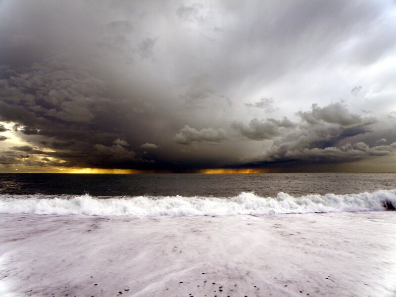 Storm over Ocean — Gray, Dramatic, Sunset, Photograph, Clouds