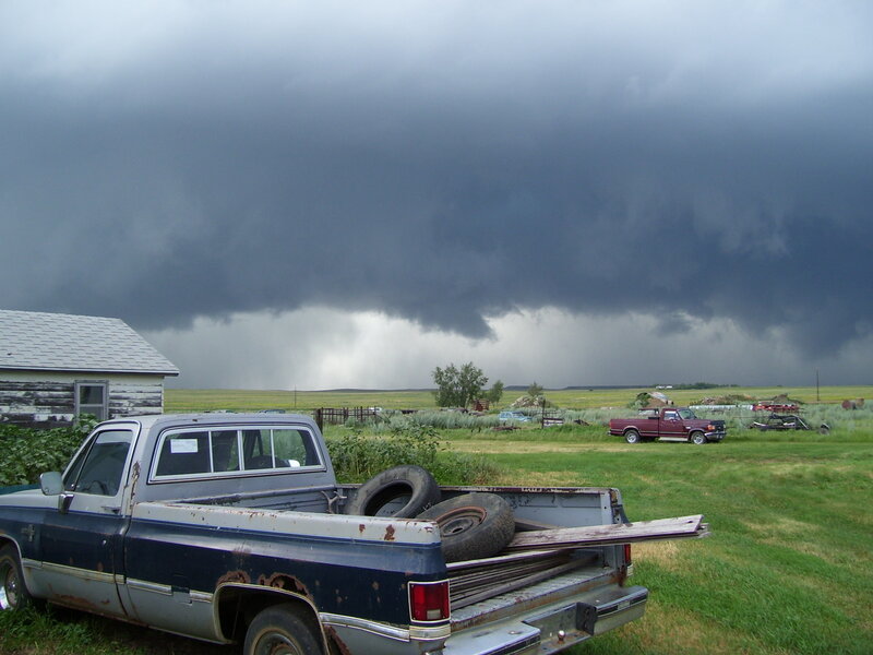 Storm over rural farm