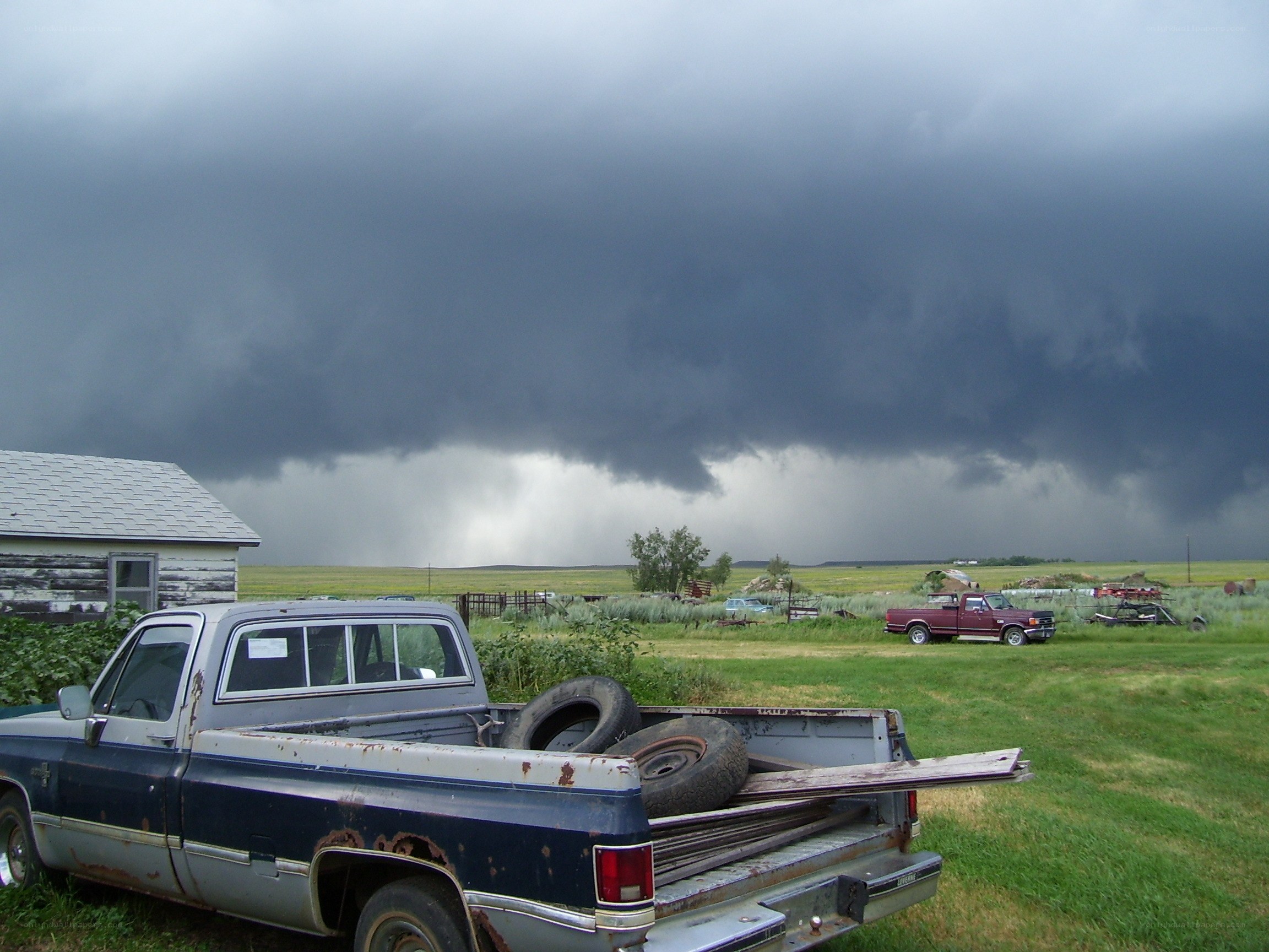 Storm over rural farm