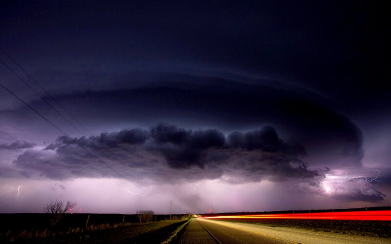 Storm over Rural Road — Purple