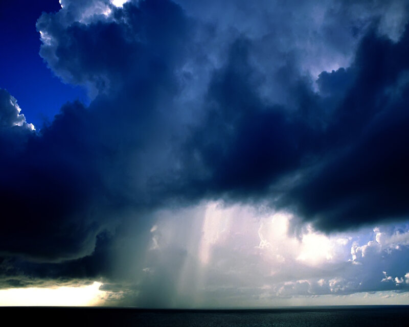Storm over the ocean