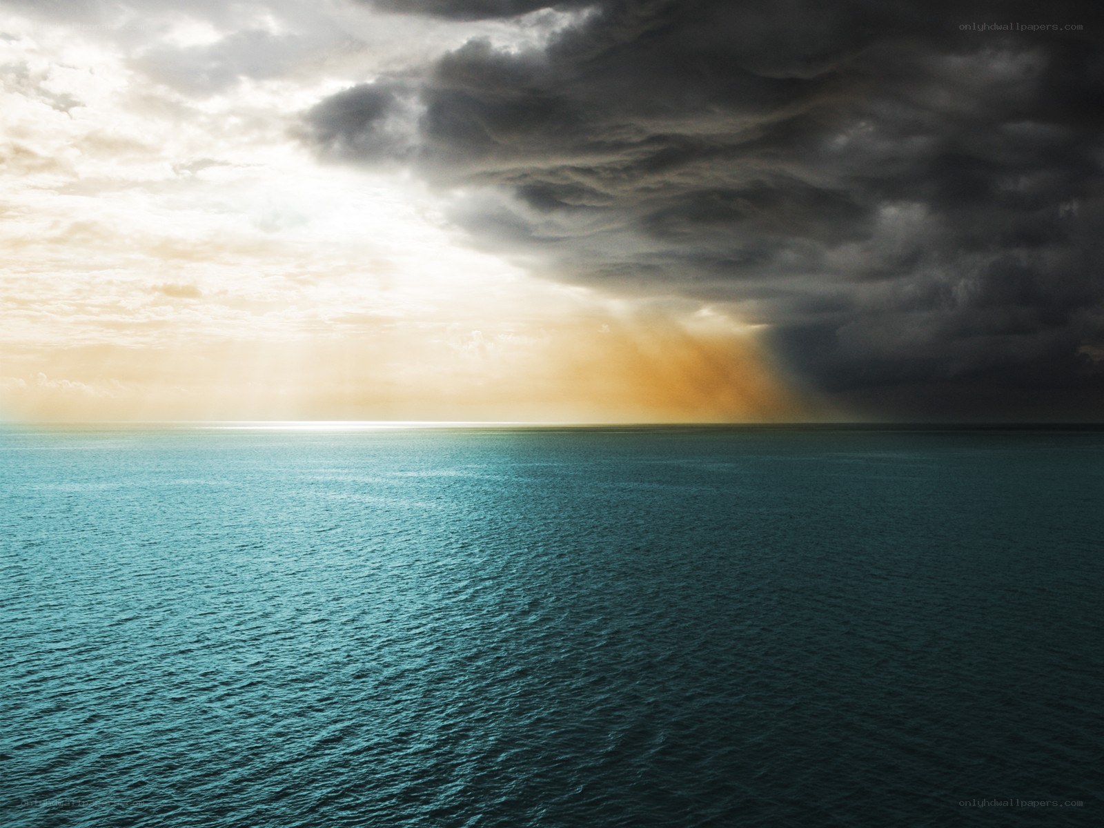 Storm over the open sea
