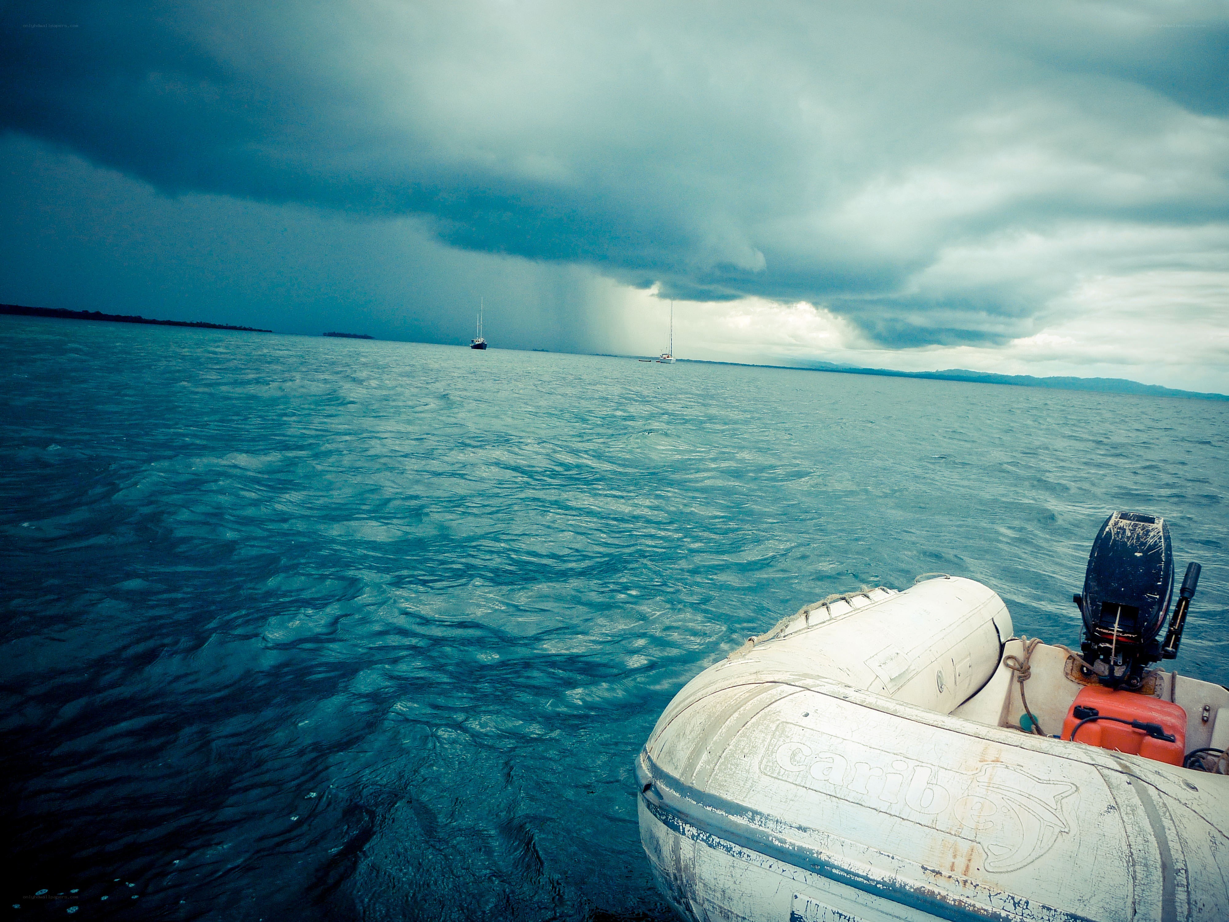 Storm over the open sea
