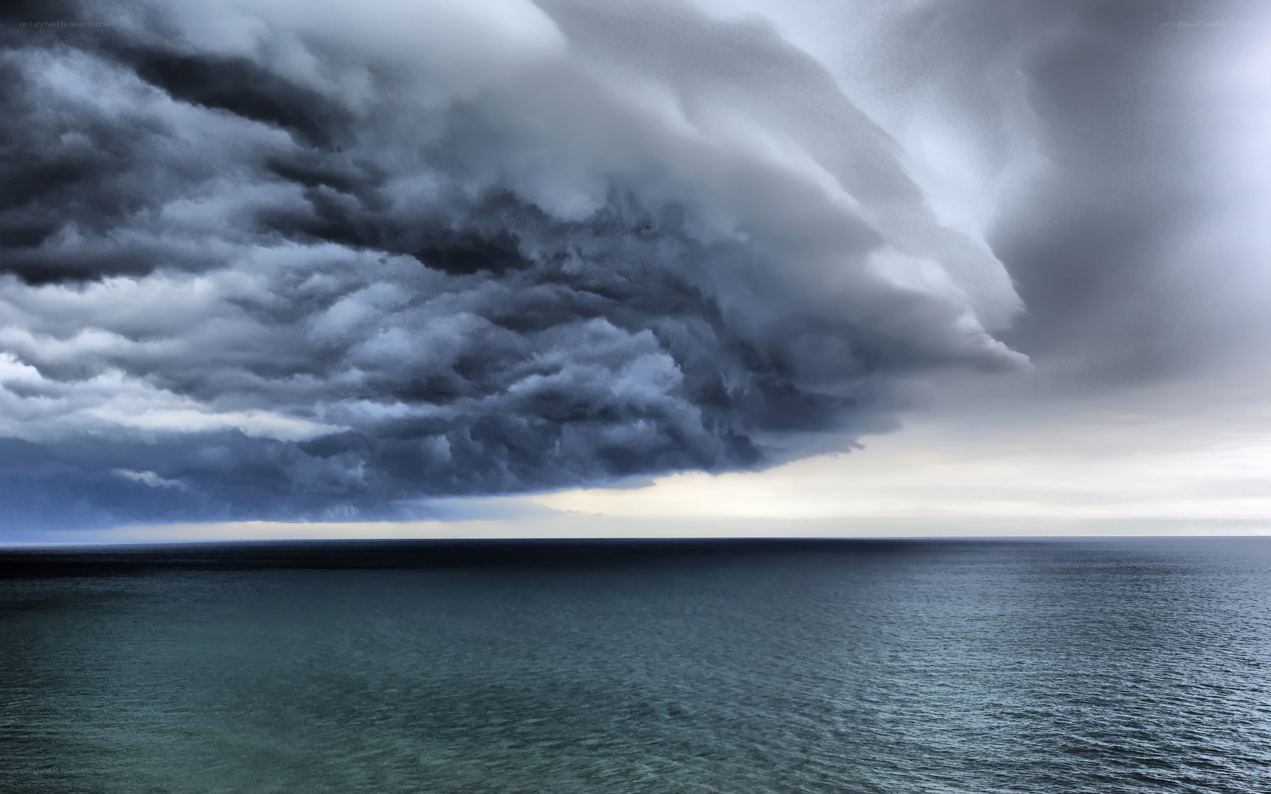 Storm over the open sea
