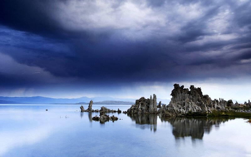 Storm over tufa formations