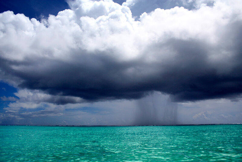 Storm over Turquoise Ocean