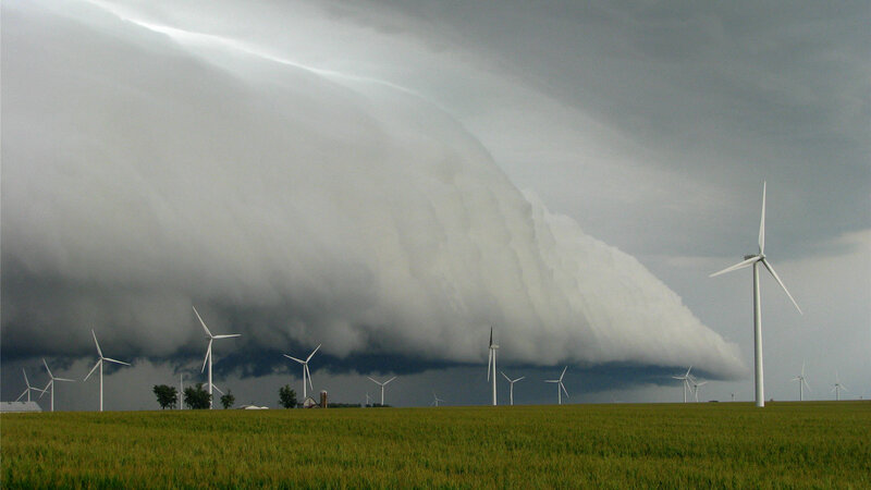 Storm over Wind Turbines