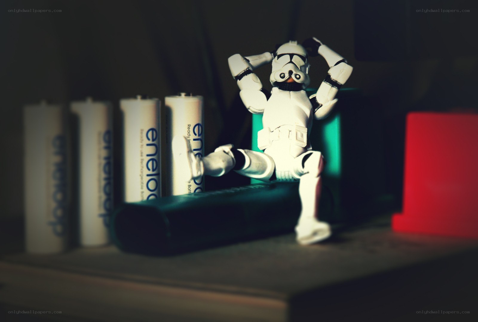Stormtrooper action figure with batteries