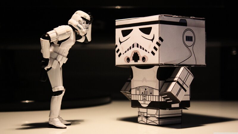Stormtrooper and paper figure
