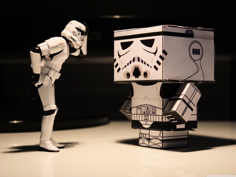 Stormtrooper and paper figure