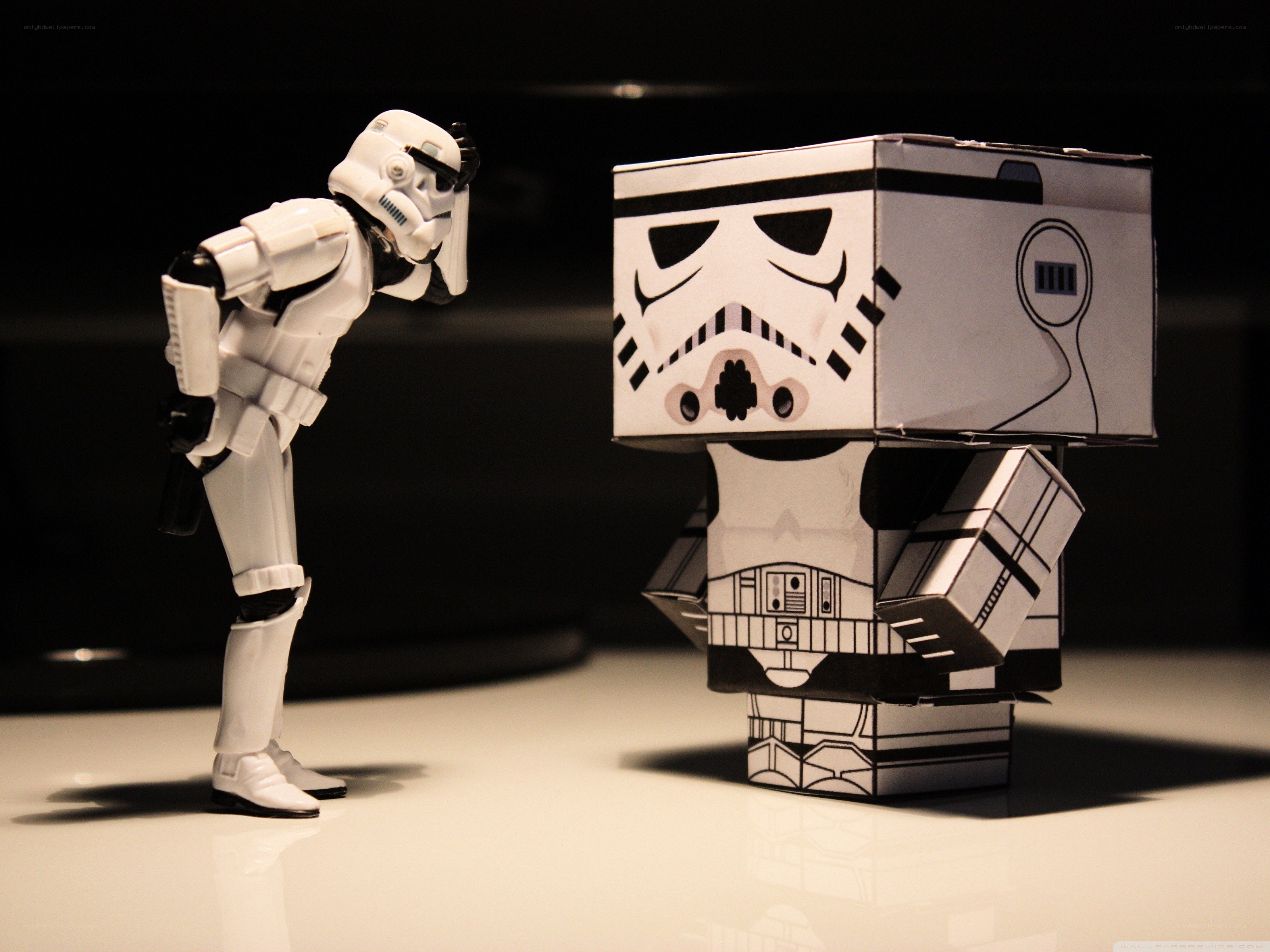 Stormtrooper and paper figure