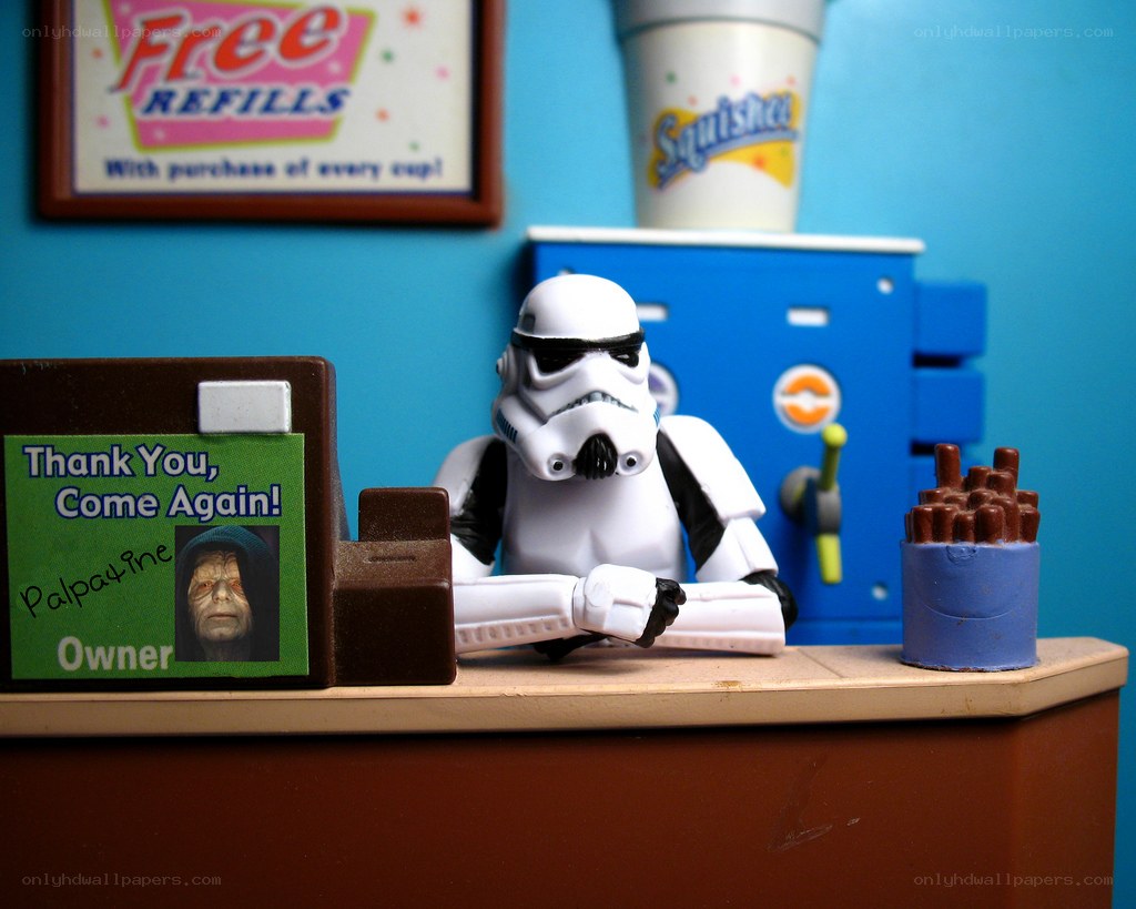 Stormtrooper at a snack bar