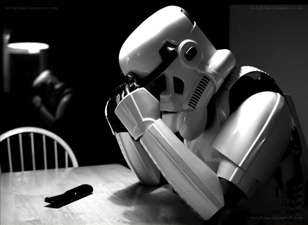 Stormtrooper at a table