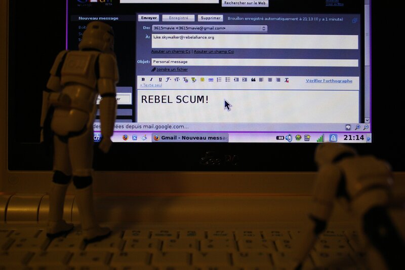 Stormtrooper at computer