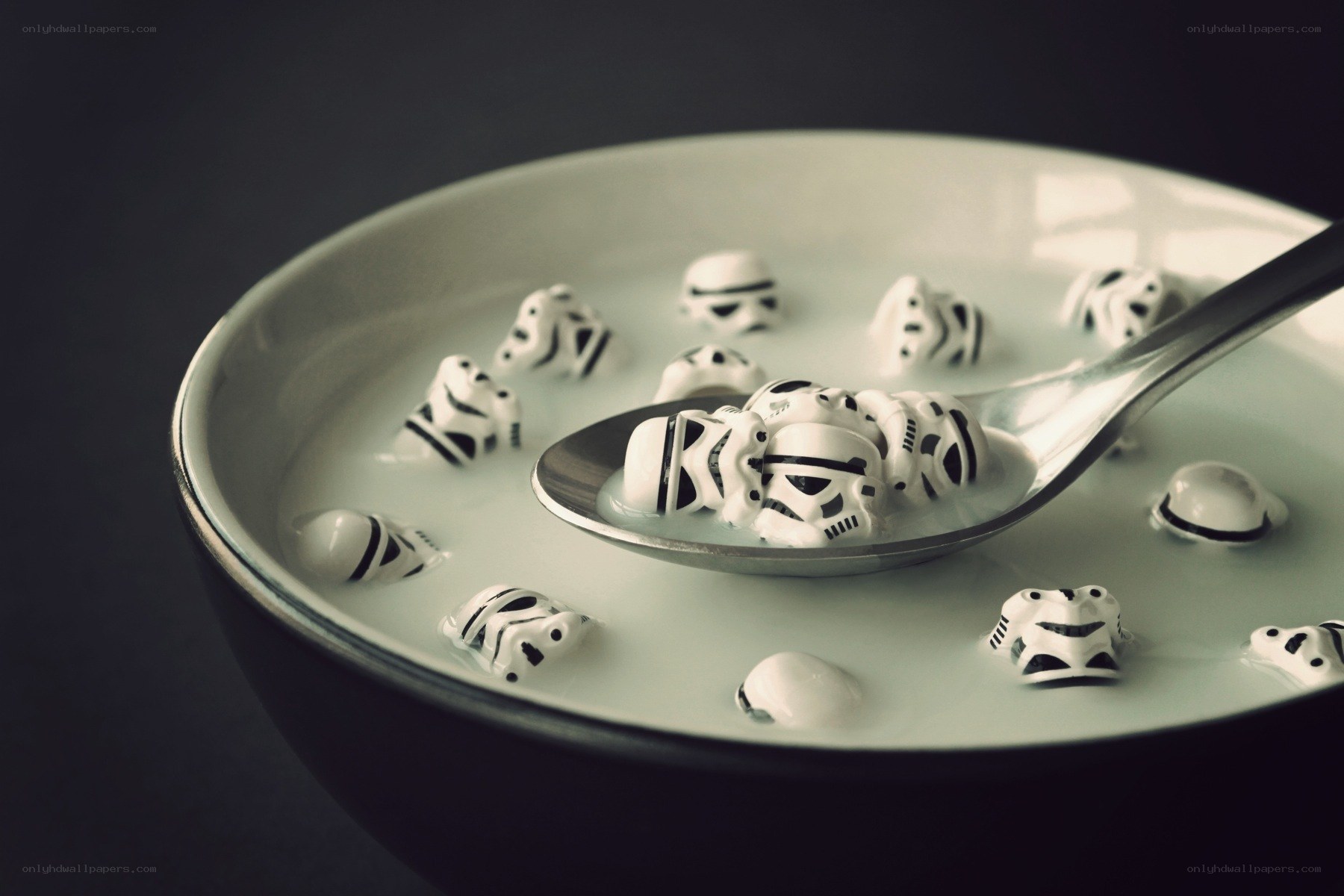 Stormtrooper cereal in milk