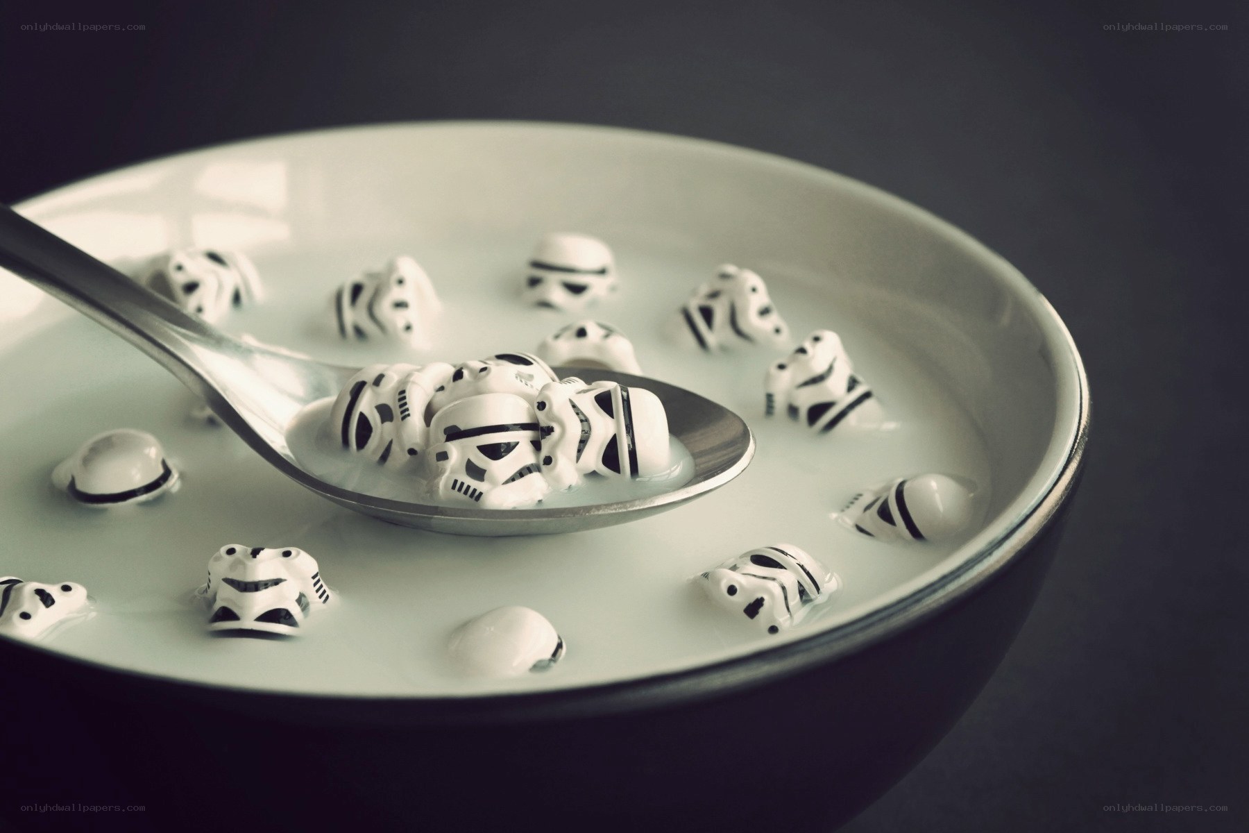 Stormtrooper cereal in milk