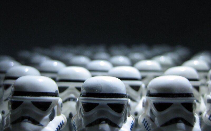 Stormtrooper figures in formation