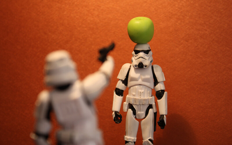 Stormtrooper Figurine with Apple
